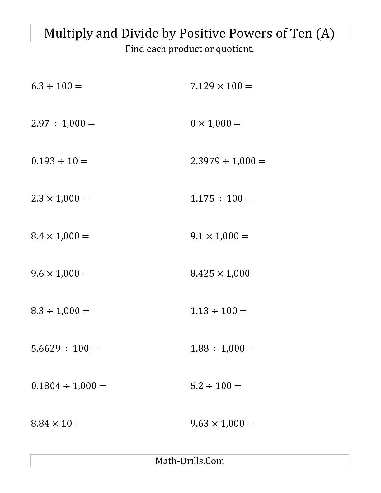 adding-subtracting-multiplying-and-dividing-decimals-printable