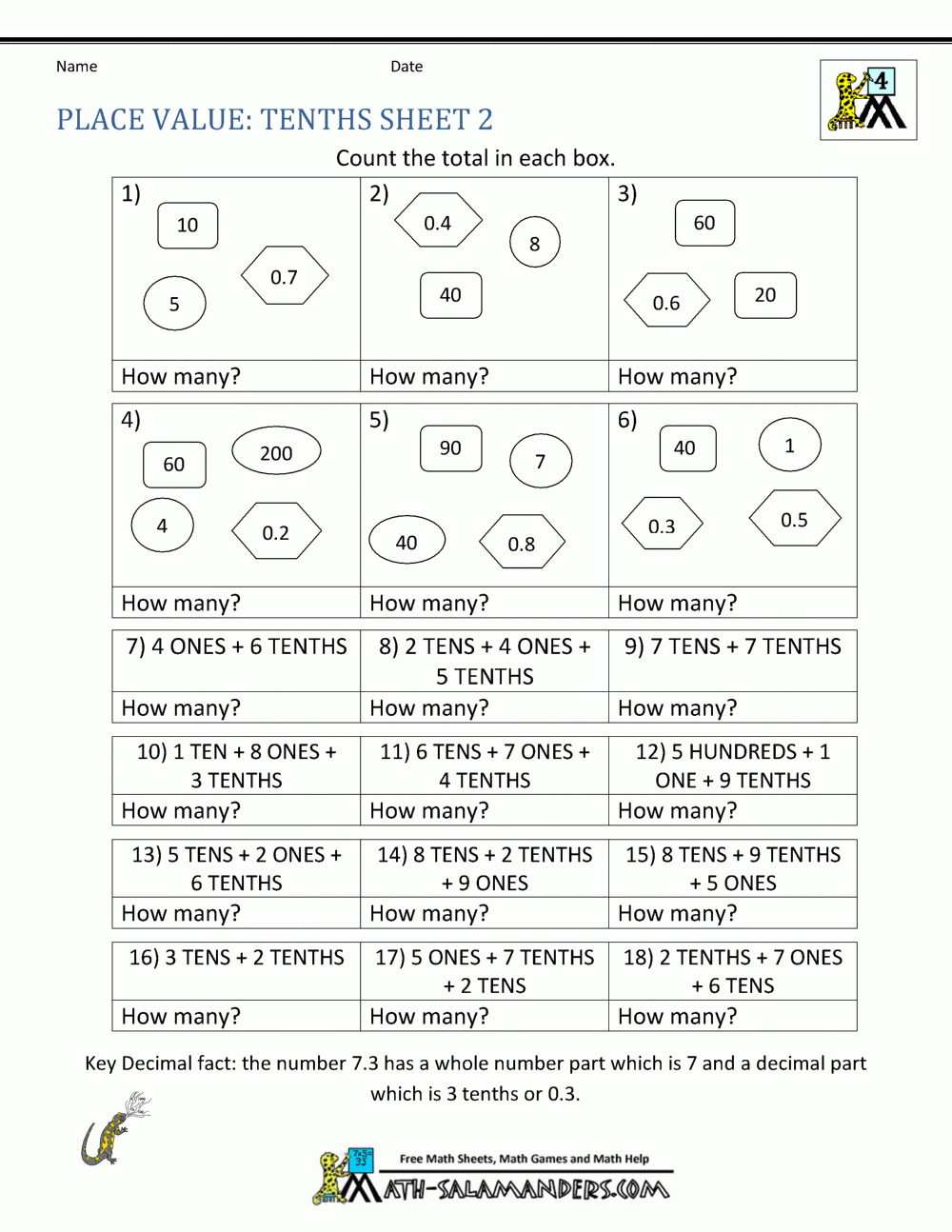 Decimal Place Value Worksheets 4th Grade Decimal Place Value Worksheets 4th Grade
