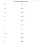 6th Grade Math Worksheets Fractions To Decimals Fraction Worksheets