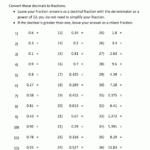 Changing Decimals To Fractions Worksheets 4th Grade Worksheets Free