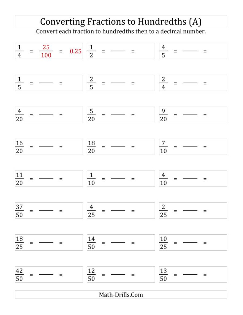 Converting Fractions To Decimals Worksheet With Answers Worksheets