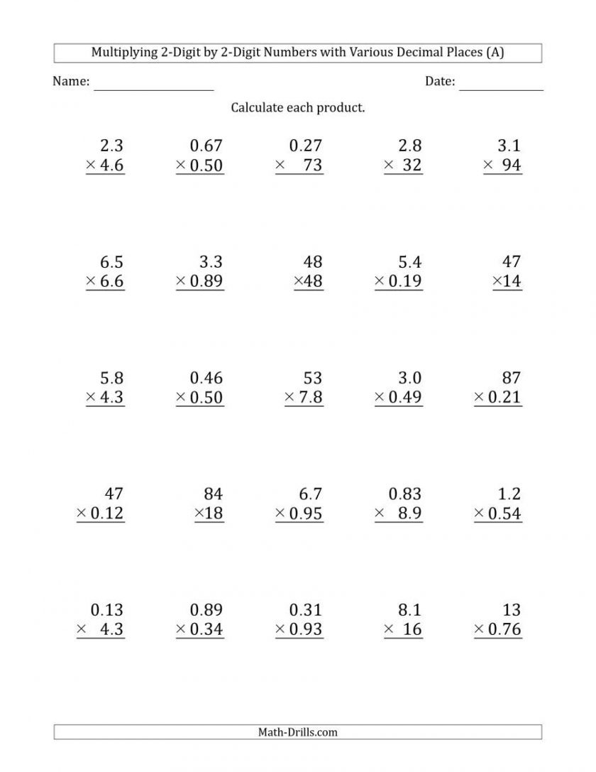 Decimals Worksheets Grade 6 Db excel