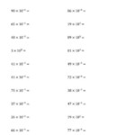 Multiplying Whole Numbers By All Powers Of Ten Exponent Form A