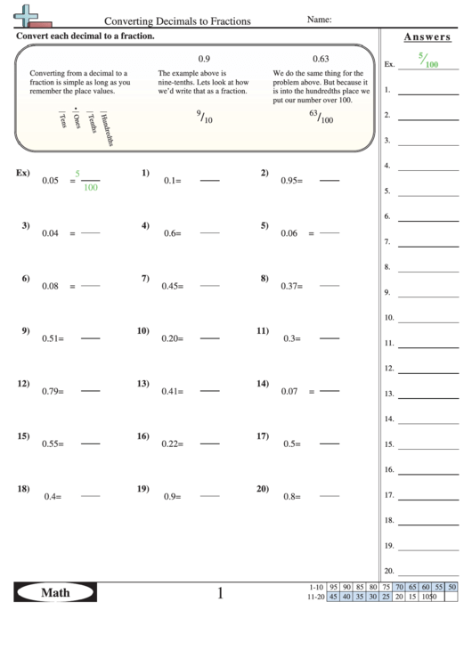 my homework lesson 8 write fractions as decimals answer key