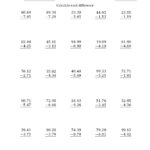 Decimal Worksheets 5Th Grade Adding And Subtracting Decimals Db excel