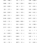Multiplying And Dividing Integers Worksheet Multiplying Decimals By 10