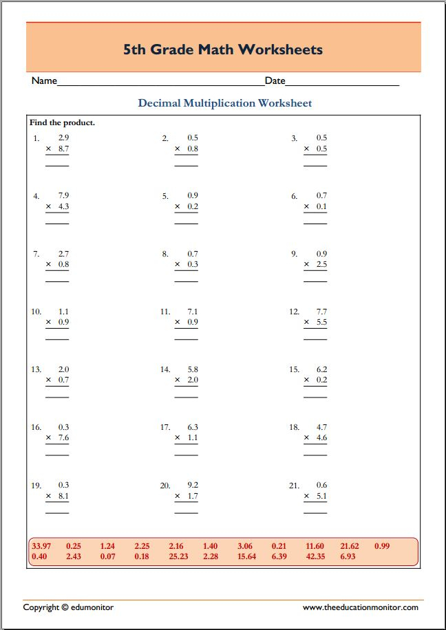 Printable Decimals Multiplication Worksheets EduMonitor Printable Decimals Multiplication Worksheets EduMonitor