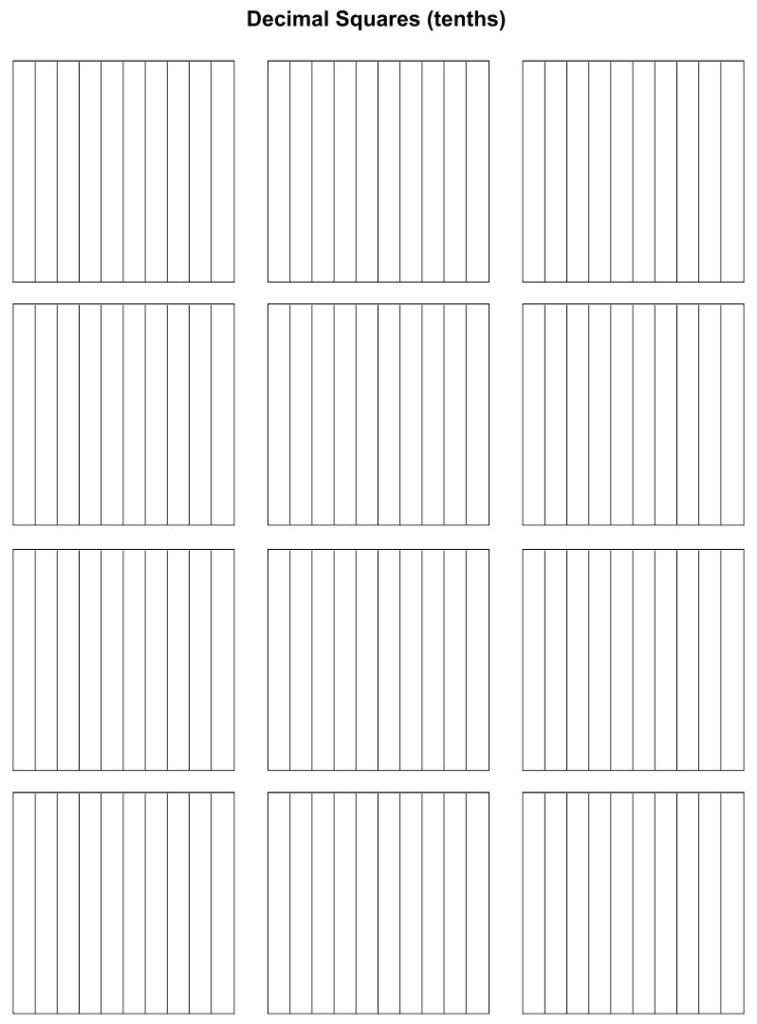 10 Best Blank Hundredths Grids Printable Printablee