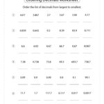 Comparing Decimals Worksheets Comparing Decimals 1 2 Digits