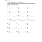 Converting Fractions Worksheet 4th Grade
