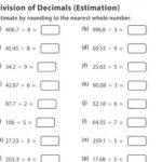 Division Of Decimals Estimation Teaching Resources