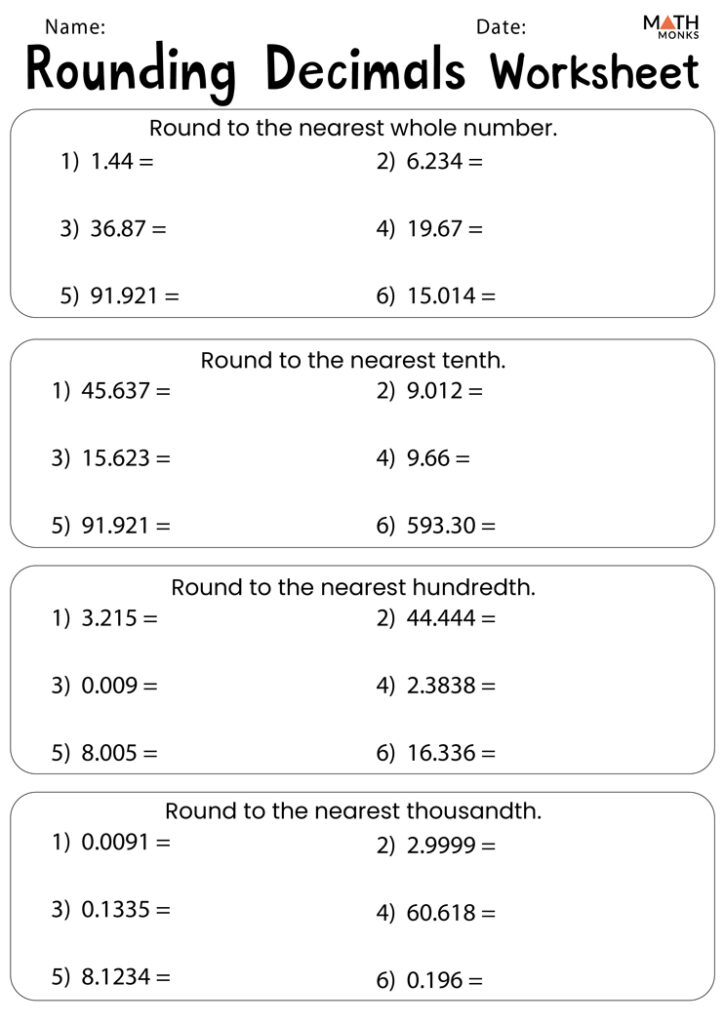 Rounding Decimal Places Rounding Numbers To 2dp Rounding Decimals 